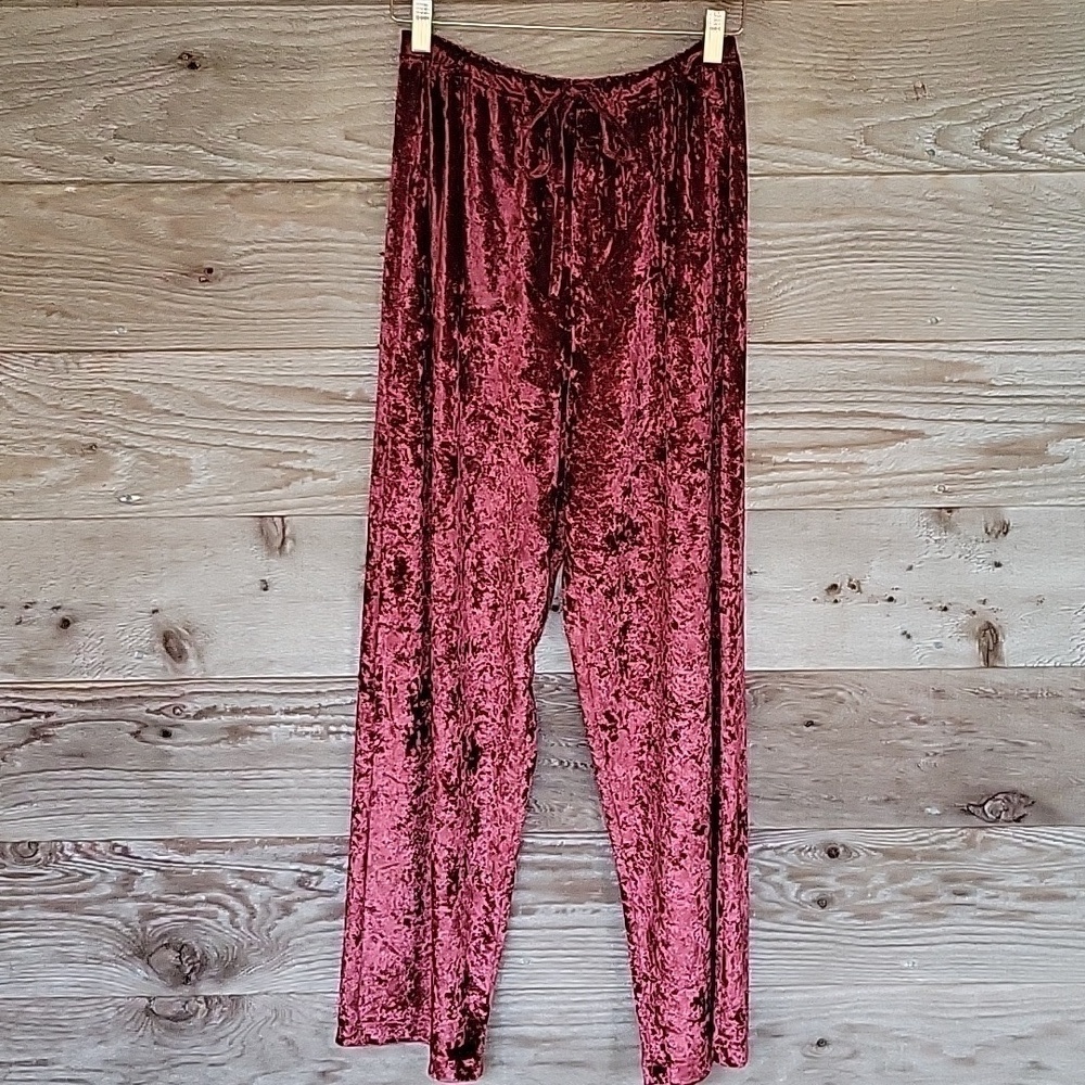 Vintage Victoria's Secret Size XS/S Rust Crushed Velvet Lounge Pants